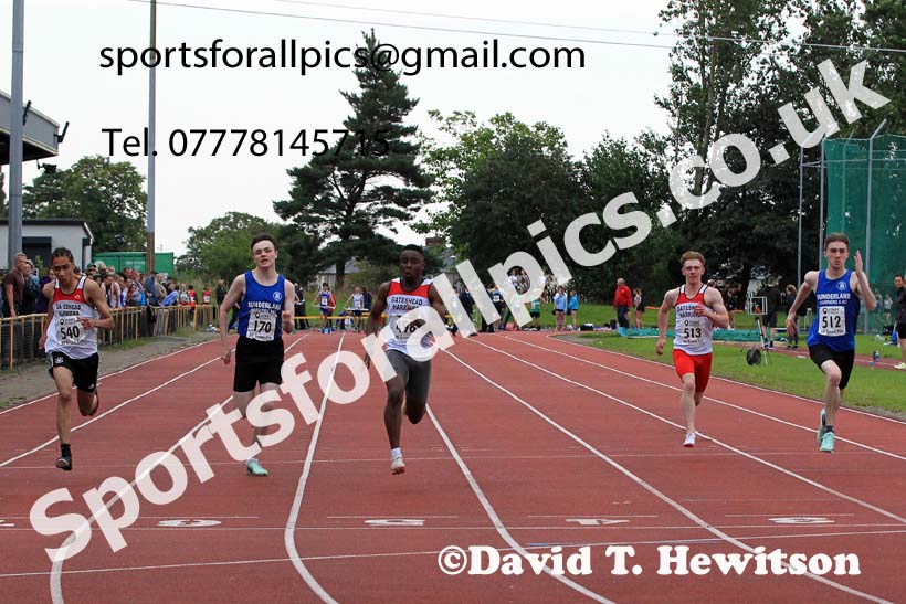 100 metres, 2023 NEGP 5 Monkton, Wed, July 26th. Photo: David T. Hewitson/Sports for All Pics